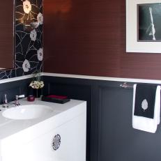 Traditional Style Powder Room with Asian Accents