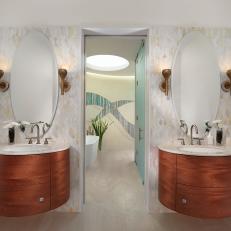 Master Bathroom With Twin Floating Vanities