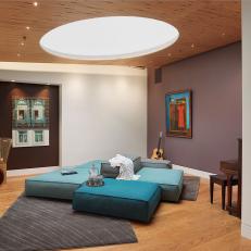 Mod Lounge Area With Circular Skylight