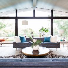 Spacious and Intimate Midcentury Modern Living Room