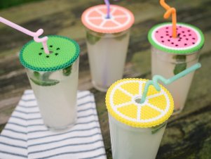 Citrus Perler Bead Drink Covers - Citrus Perler Bead Coasters | HGTV