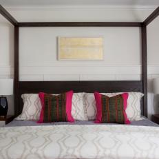 Mix of Patterns and Colors in Master Bedroom