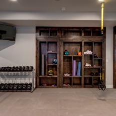 Fully Equipped Home Gym in Modern Basement
