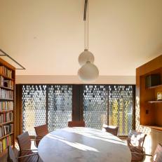 Reading Table in Elegant, Modern Library
