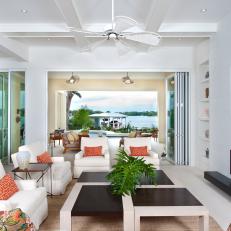 Contemporary Living Room with Tropical Flair