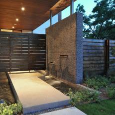 Modern Water Feature with Natural Elements