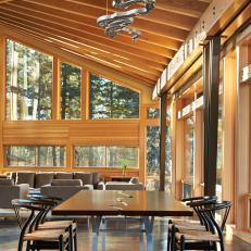 Contemporary Dining Space with Custom Metal Art