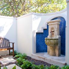 Spanish-Inspired Courtyard With Classic Fountain