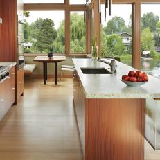 Open and Airy Riverfront Kitchen