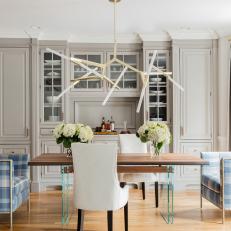 Transitional Dining Room in Boston Brownstone