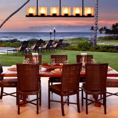 Outdoor Dining Room Boasts Ocean View