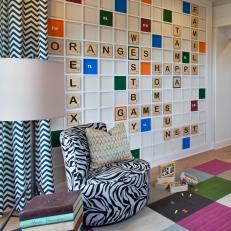 Playroom Features Custom, Life-Sized Scrabble Accent Wall
