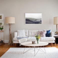 Contemporary Living Room With White Sofa