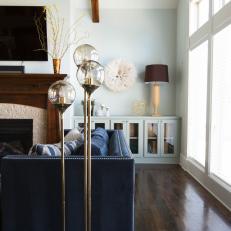 Globe Floor Lamps in Contemporary Family Room