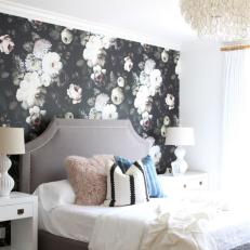 Natural Light Helps Keep Bold Florals from Overwhelming the Bedroom Design