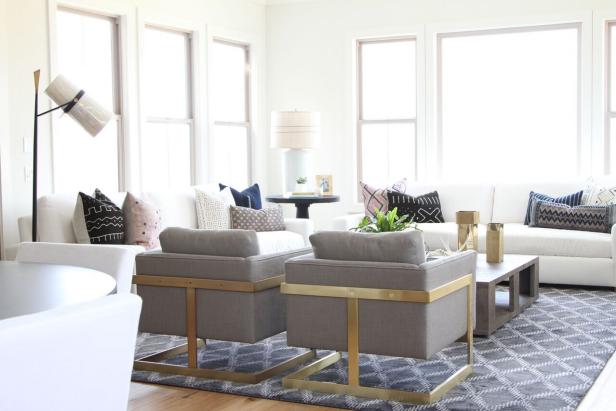 White Contemporary Living Room 