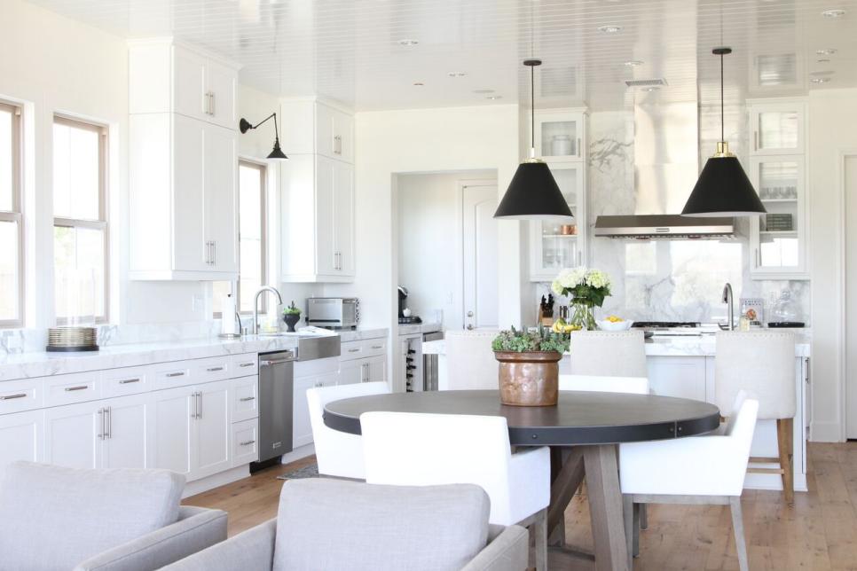 White Open Plan Dining Area