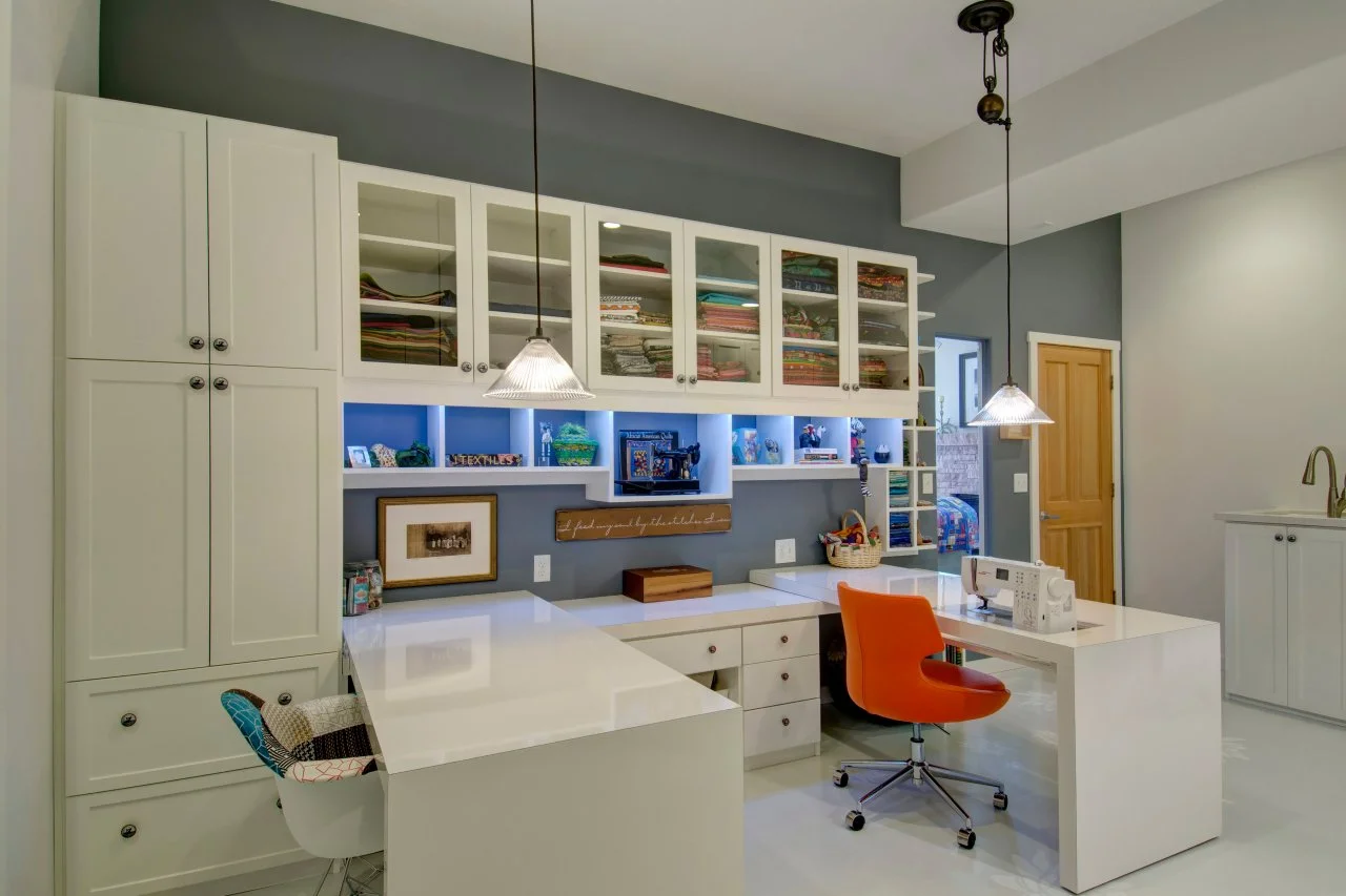 Basement Craft Room With Moving Tables, Hidden Washer/Dryer | HGTV, image size:1280x853