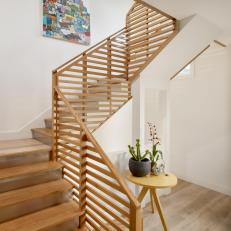 Modern Stairway with Stainless Steel Risers