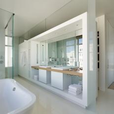 White Modern Master Bathroom