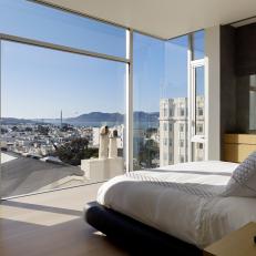 Master Bedroom With Glass Wall and View