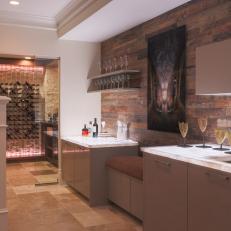 Wine Cellar and Tasting Room With Bench