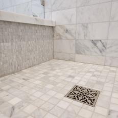 Close-up of Marble Tile in Master Bathroom