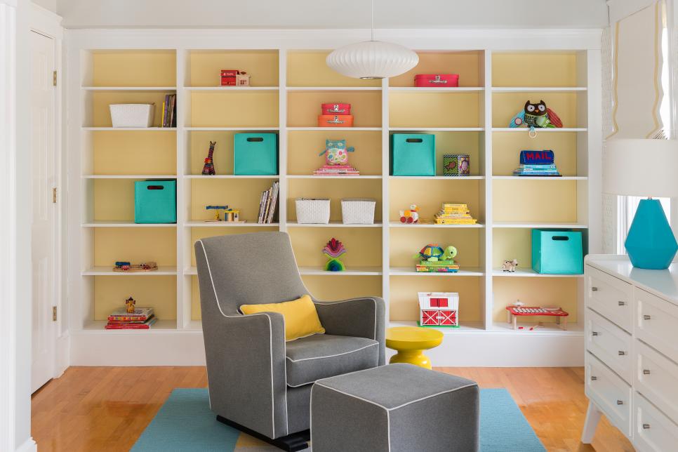 modern nursery bookshelf