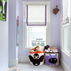 Contemporary Nursery With Light Purple Walls