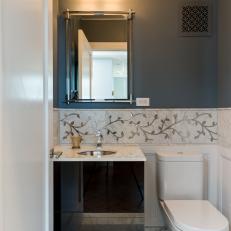 Guest Bathroom With Gold Vine Border