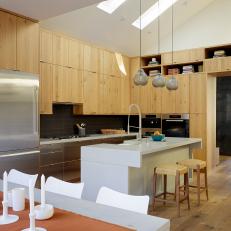 Open Plan Modern Kitchen With Custom Cabinetry