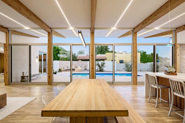 Light and Bright Open Living Area With Poolside View 