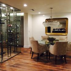 Glass Wine Rack and Dining Area