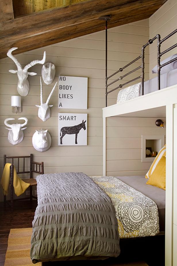 Neutral Transitional Bedroom With Gray & Yellow Accents