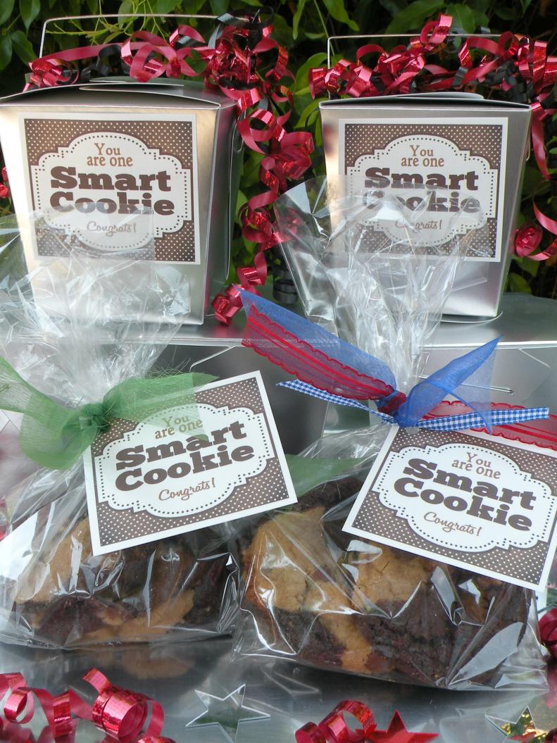 Cookies in Wrappers and Boxes With Ribbon and Labels