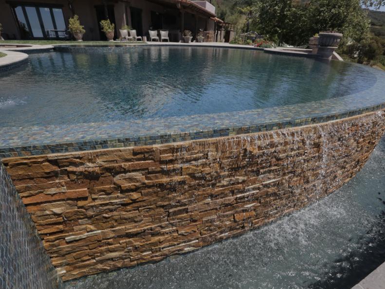 The infinity edge Yoga Pool in Malibu, CA, as seen on HGTV's Ultimate Pools.