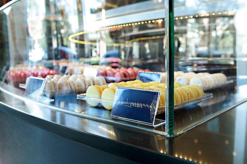 Glass Case Filled With Macarons