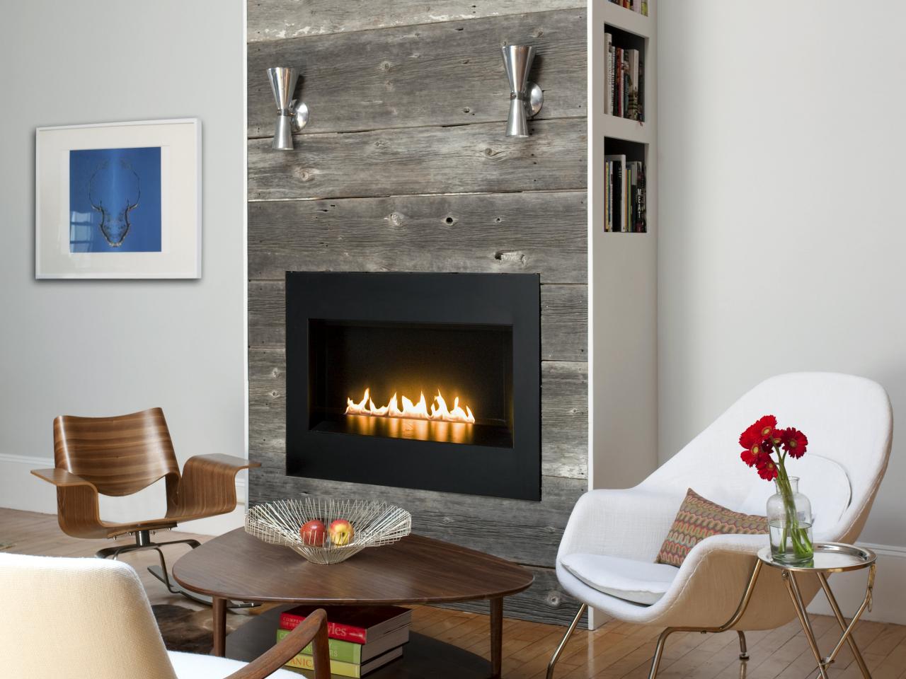 Contemporary Living Room With Eye Catching Fireplace Hgtv