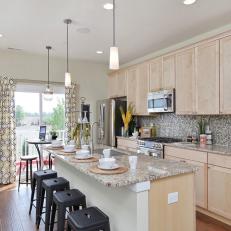 Contemporary Kitchen is Warm, Family Friendly
