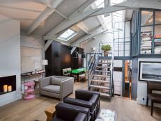 Contemporary Loft Living Room in Paris