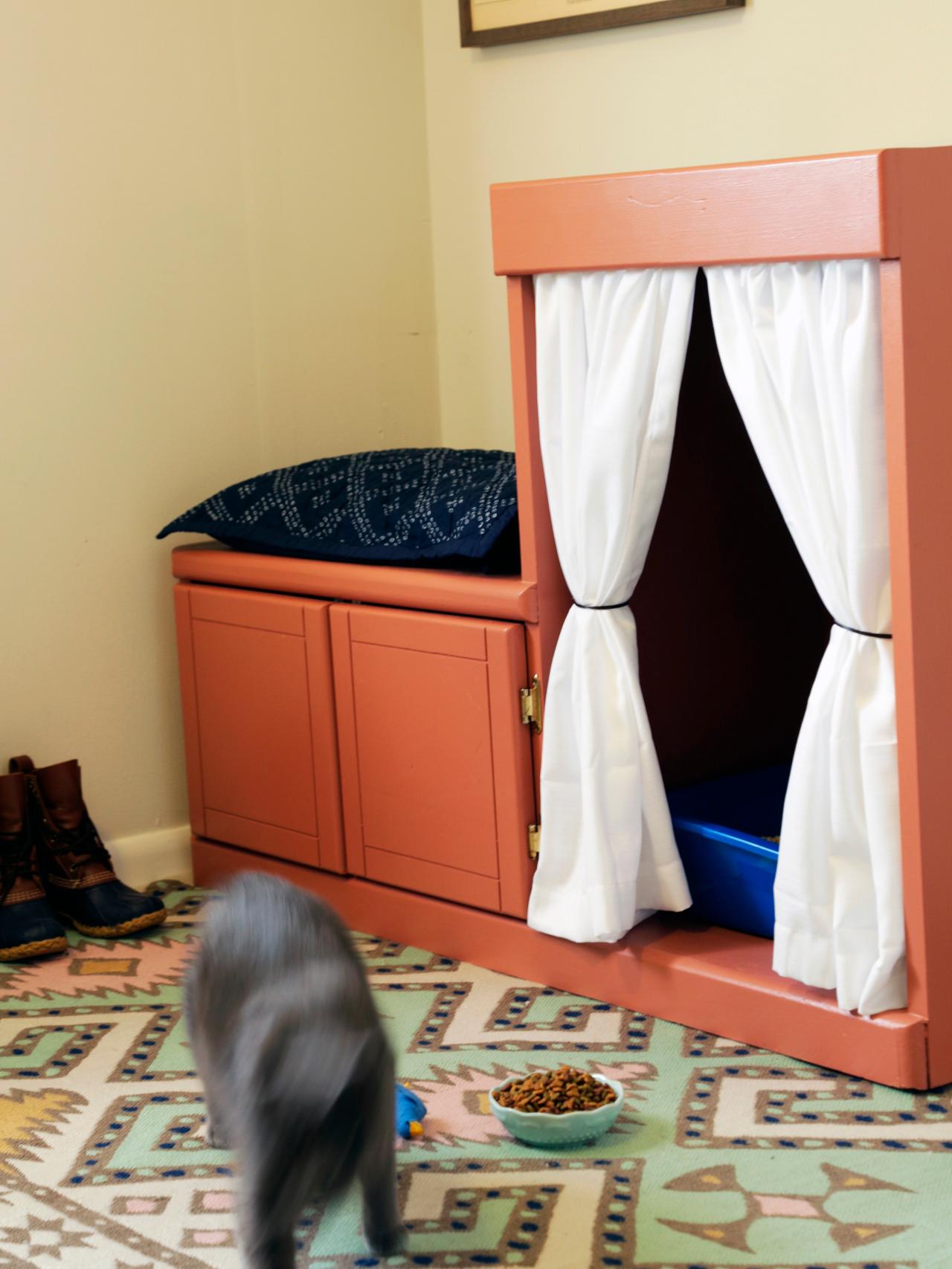 Cabinet Makeover How To Hide A Litter Box Hgtv S Decorating