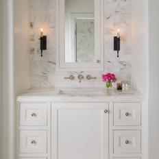 White Bathroom Vanity With Arch