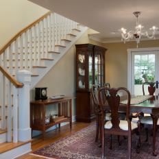 Traditional Dining Room and Staircase