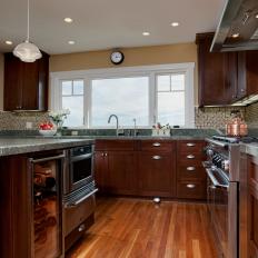Kitchen With Hardwood Floor