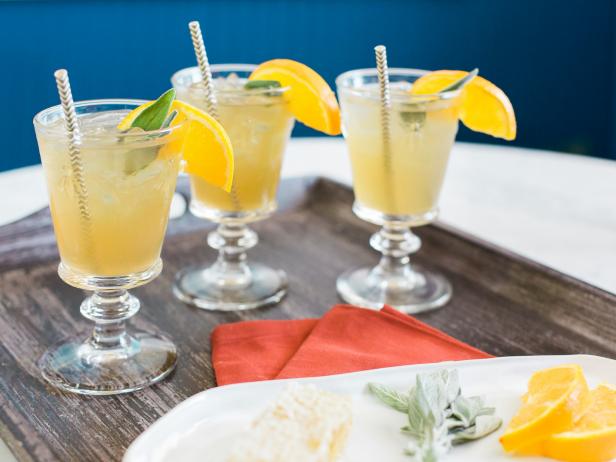 Tray of Bourbon Honey Cider Cocktails