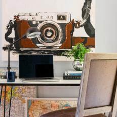 Brown, Black and White Fall Palette in Home Office