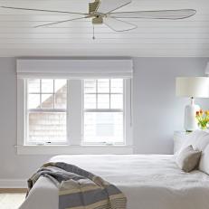Peaceful, Gray Master Bedroom With Coastal Design
