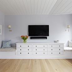 Built-In Media Center and Window Seat in Master Bedroom