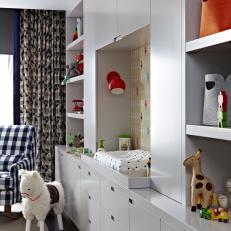 Built-In Cabinets in Contemporary Boy's Nursery