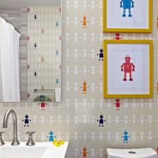 Robot-Themed Boy's Bathroom